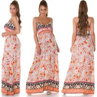 Träger Wickel V-Neck Maxi Viskose Sommerkleid mit Print von J. Stars