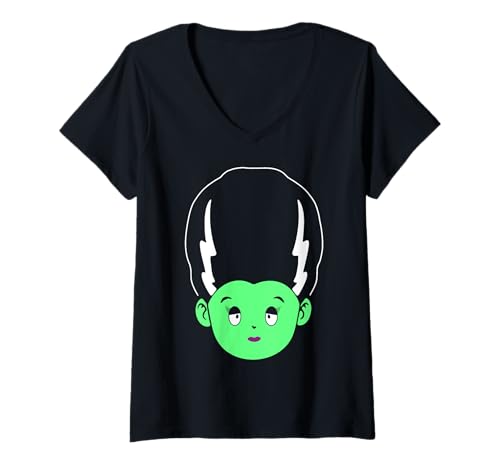 Damen Bride of Frankenstein Monster Halloween Kostüm T-Shirt mit V-Ausschnitt Damen Bride of Frankenstein Monster Halloween Kostüm T-Shirt mit V-Ausschnitt von J. Walker