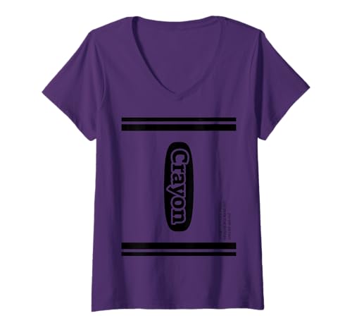 Damen Crayon Purple Pizzazz Group Kostüm T-Shirt mit V-Ausschnitt Damen Crayon Purple Pizzazz Group Kostüm T-Shirt mit V-Ausschnitt von J. Walker