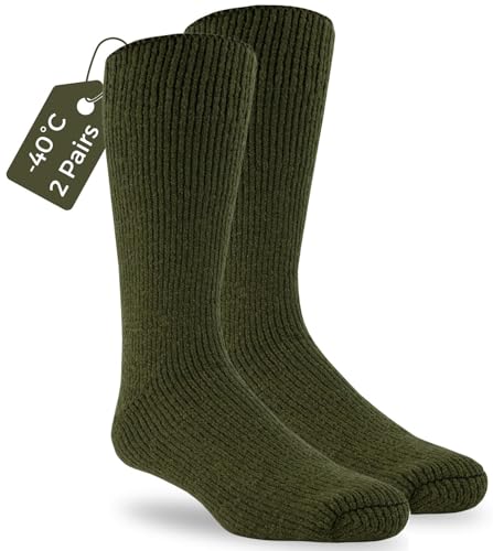 Sox Shop J.B. Field's 85% Wolle Artic Trail -40 unter Wintersocken, 2er-Pack, hergestellt in Kanada, Grün, X-Large von J.B. Field's