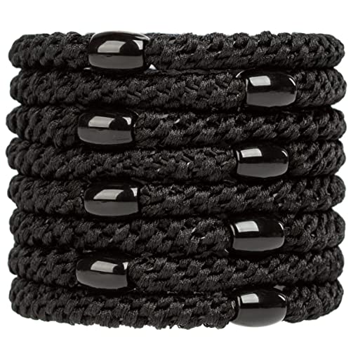 J.CARP 8Pcs Black Hair Ties for Women Girls, Elastics Hair Bands Ponytail Holders, No Damage No Crease Hair Elastics, Perfect for Girls and Women with Thick or Curly Hair J.CARP 8Pcs Black Hair Ties for Women Girls, Elastics Hair Bands Ponytail Holders, No Damage No Crease Hair Elastics, Perfect for Girls and Women with Thick or Curly Hair von J.CARP