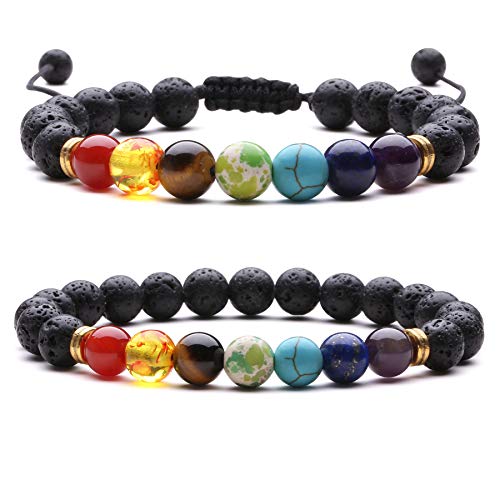 Chakra Armband Echte Steine Chakra Armband Perlenarmband Herren Perlenarmband Damen Armband Damen Perlen Armband Frauen Naturstein Edelstein Armband Damen Armbänder Perlen Heilsteine Armband Perlen von J.Fée