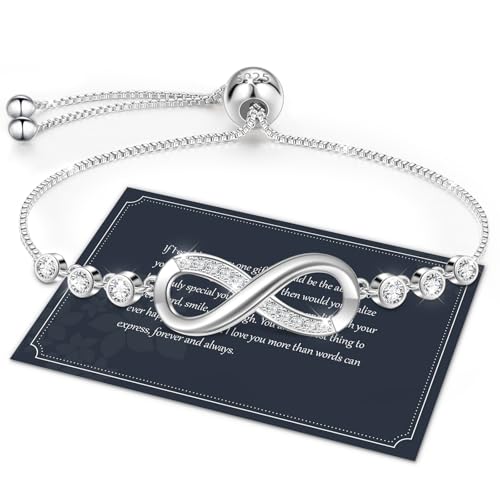 Armband Damen Silber Armband Damen 925 Herz Armband Silber 925 Damen Zirkonia Armband Infinity Armband Armbänder Damen Armband Damen Silber 925,Geschenk Muttertagsgeschenk Muttertagsgeschenke für Mama von J.Fée