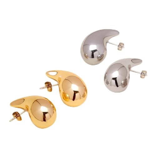 Dupes Gold Ohrringe Hoop Earrings for Women Goldene Damen Ohrringe Creolen 585 Vergoldete Chunky Modeschmuck Dupes Earrings von J.Fée