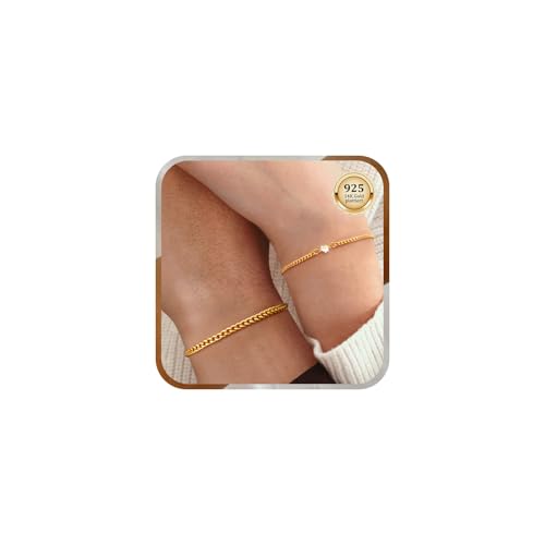J.Fée 2 Stück Partner Armbänder Paar Armbänder Freundschaftsarmbänder Couple Armband Damen Gold Partnerarmbänder S925 Silber Permanent Armband mit Herz Zirkonia Paar Geschenke Mutter Tochter Geschenk von J.Fée