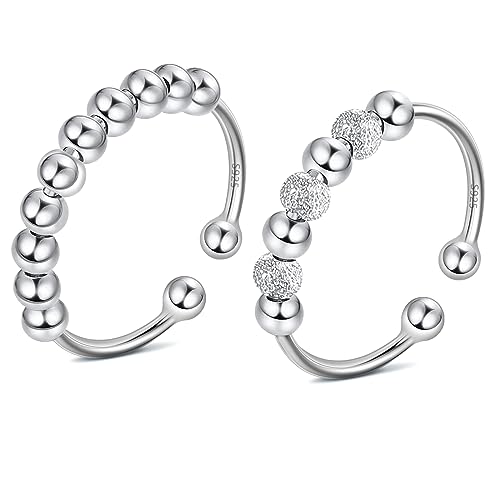 J.Fée Anxiety Ring Silber 925 Stress Ring Damen Stressring Silber Ringe 925 Frauen Angstring Silber Anxiety Ringe Verstellbar Ringe Für Frauen von J.Fée