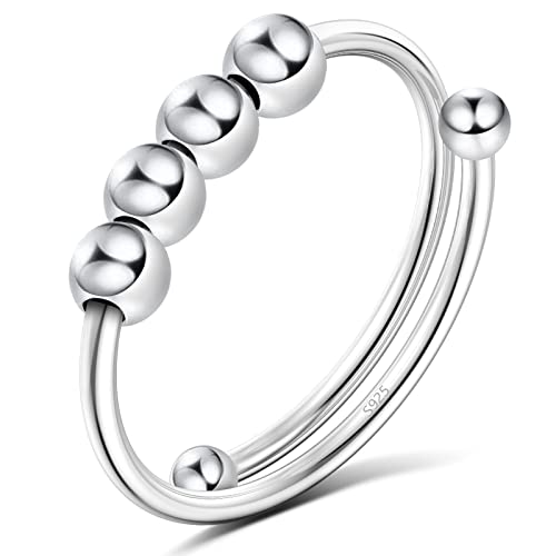 J.Fée Anxiety Ring Silber 925 Stress Ring Damen Stressring Silber Ringe 925 Frauen Angstring Silber Anxiety Ringe Verstellbar Ringe Für Frauen von J.Fée
