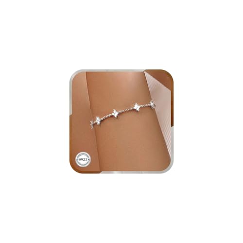 J.Fée Kleeblatt Armband Silber 925 Damen, Kleeblatt Armband Damen mit Cubic Zirkonia, Stilvoll Schmuck Geschenke für Frauen, 1 Pcs von J.Fée