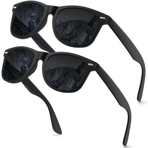 J.Fée Polarisierte Sonnenbrille Herren und Damen, Sonnenbrille Herren Polarisiert, Sonnenbrillen Schwarz Klassisch, Outdoor Sonnenbrillen UV400 Schutz, Graue Linsen, 2 Paara J.Fée Polarisierte Sonnenbrille Herren und Damen, Sonnenbrille Herren Polarisiert, Sonnenbrillen Schwarz Klassisch, Outdoor Sonnenbrillen UV400 Schutz, Graue Linsen, 2 Paara von J.Fée