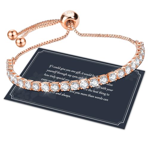 J.Fée Tennisarmband Rosegold Armband Damen Armbänder Damen Armband Rosegold Damen Tennis Armband Armband Damen Rosegold Armband Damen Geschenke für Frauen Geschenk für Sie Valentinstag von J.Fée