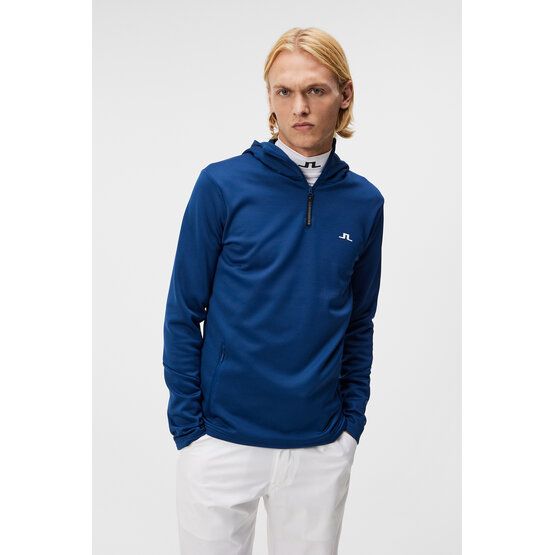 J.Lindeberg Aerial Quarter Hood Stretch Midlayer blau von J.LINDEBERG