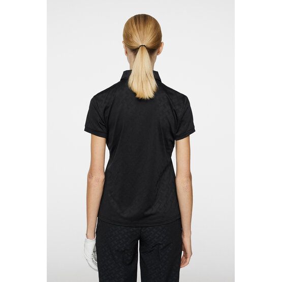 J.Lindeberg Alaya Jacquard Halbarm Polo schwarz von J.LINDEBERG
