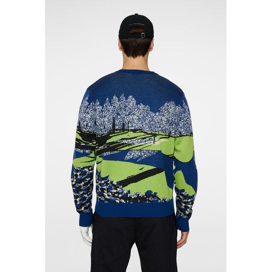J.Lindeberg Alexander Jacquard Sweater Pullover Strick blau von J.LINDEBERG