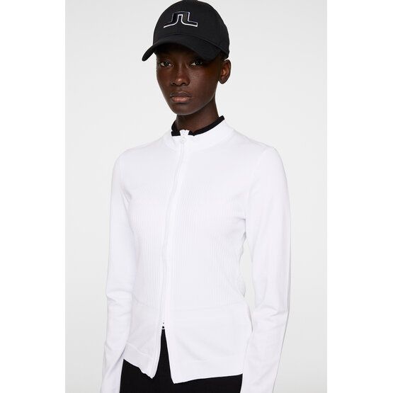 J.Lindeberg Anna Knitted Zip Sweater Stretch Jacke weiß von J.LINDEBERG