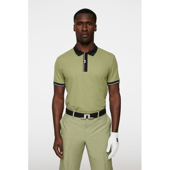 J.Lindeberg Bay Slim Halbarm Polo oliv von J.LINDEBERG