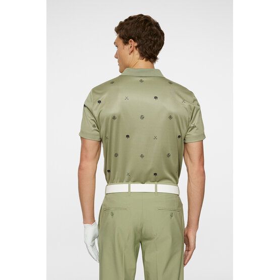 J.Lindeberg Club House Motif Halbarm Polo oliv von J.LINDEBERG