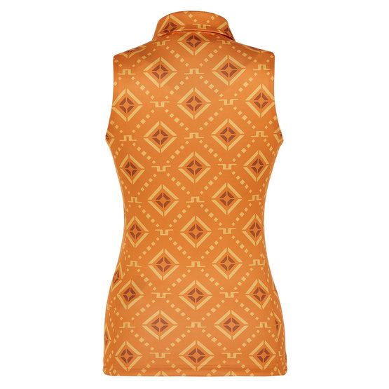 J.Lindeberg Dena Print Sleeveless Top ohne Arm Polo orange von J.LINDEBERG