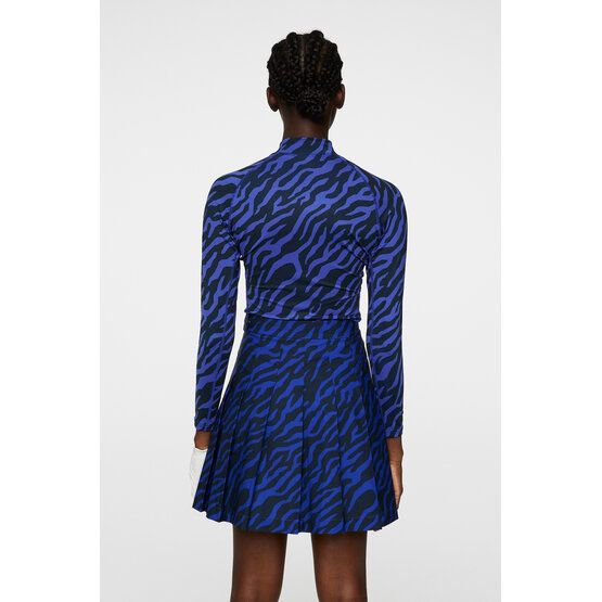 J.Lindeberg Ella Print Compression Top Mock Unterzieher blau von J.LINDEBERG