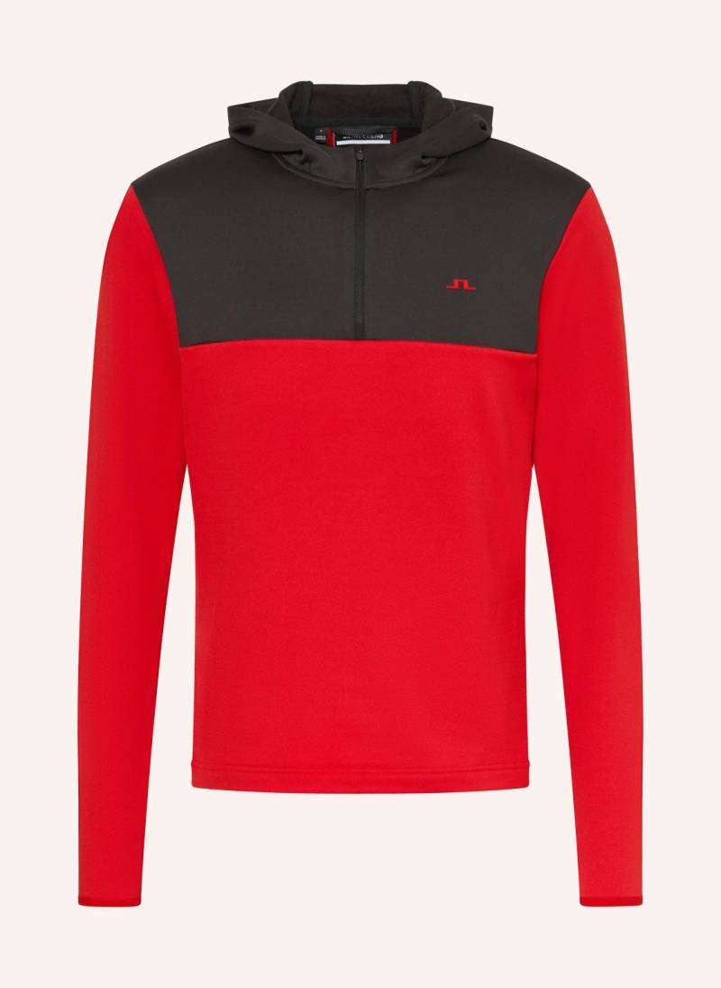J.Lindeberg Funktionshoodie rot von J.LINDEBERG
