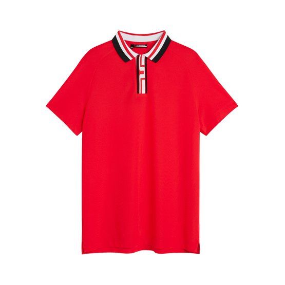 J.Lindeberg Hals Regular Fit Halbarm Polo rot von J.LINDEBERG