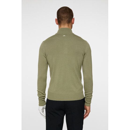 J.Lindeberg Kian Zipped Sweater Troyer Strick oliv von J.LINDEBERG
