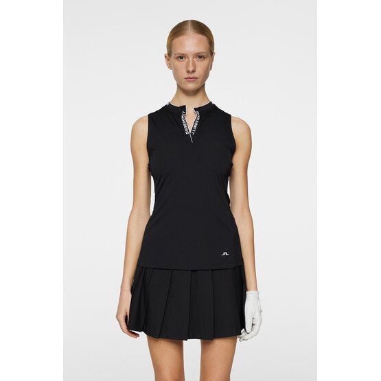 J.Lindeberg Leya Sleeveless Top ohne Arm Polo schwarz von J.LINDEBERG