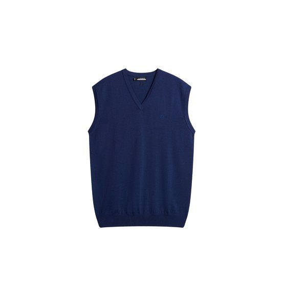 J.Lindeberg Liam Knitted Vest Pullunder Strick blau von J.LINDEBERG