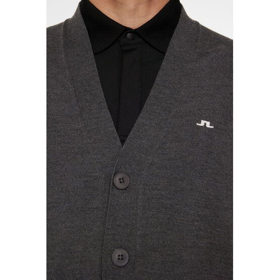 J.Lindeberg Lucas Knitted Cardigan Strick Jacke dunkelgrau von J.LINDEBERG