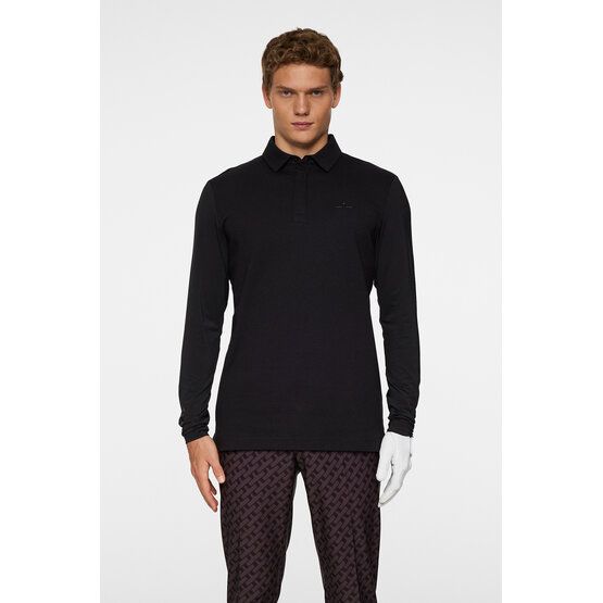 J.Lindeberg Sean Hybrid Langarm Polo schwarz von J.LINDEBERG