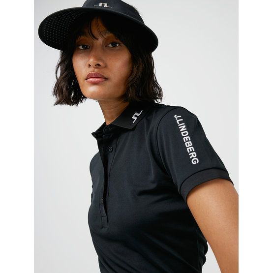 J.Lindeberg Tour Tech Golf Halbarm Polo schwarz von J.LINDEBERG