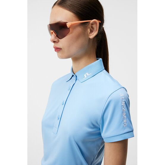 J.Lindeberg Tour Tech Halbarm Polo hellblau von J.LINDEBERG