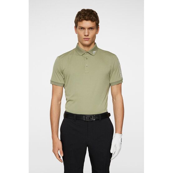J.Lindeberg Tour Tech Halbarm Polo oliv von J.LINDEBERG