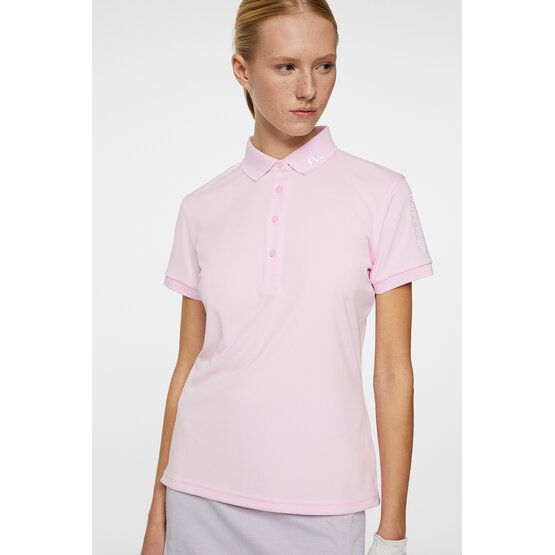 J.Lindeberg Tour Tech Halbarm Polo rosa von J.LINDEBERG