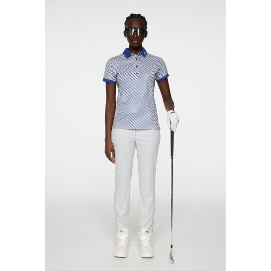 J.Lindeberg Tour Tech Print Halbarm Polo blau von J.LINDEBERG