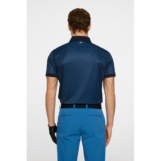 J.Lindeberg Tour Tech Print Halbarm Polo navy von J.LINDEBERG