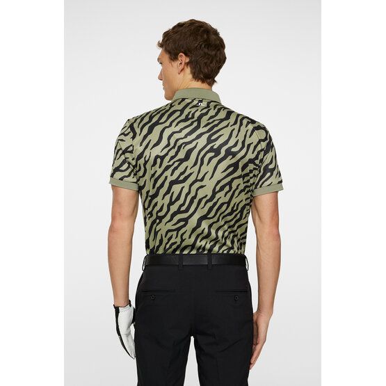 J.Lindeberg Tour Tech Print Halbarm Polo oliv von J.LINDEBERG
