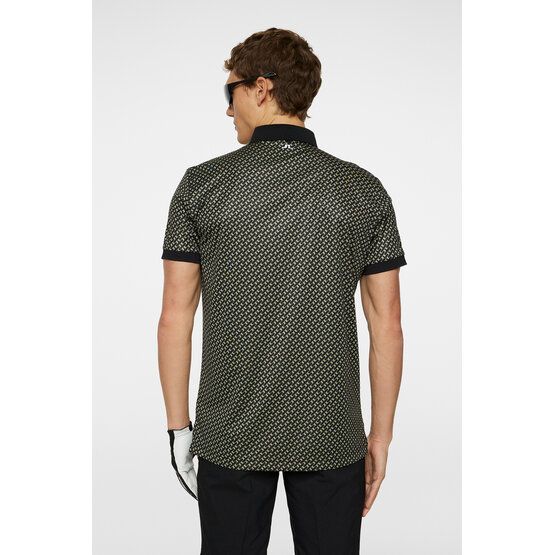 J.Lindeberg Tour Tech Print Halbarm Polo oliv von J.LINDEBERG