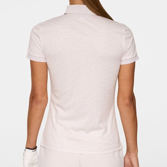 J.Lindeberg Tour Tech Print Halbarm Polo rosa von J.LINDEBERG