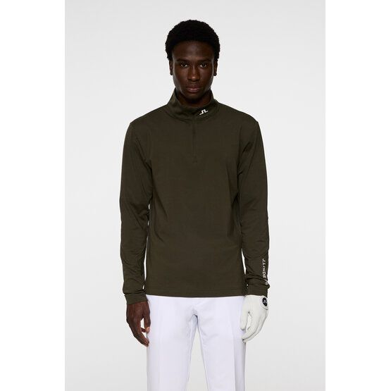 J.Lindeberg Tour Tech Stretch Midlayer oliv von J.LINDEBERG