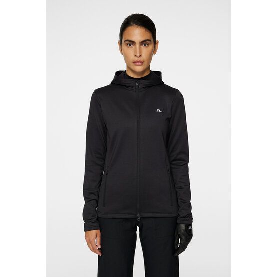 J.Lindeberg W Aerial Zip Hood Stretch Jacke schwarz von J.LINDEBERG