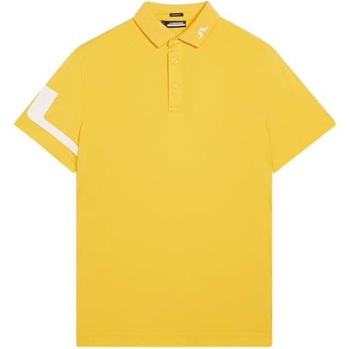 J. Lindeberg Herren Heath Regular Golf-Poloshirt - Zitrusfrüchte - XL von J.Lindeberg