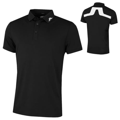 J. Lindeberg Herren KV Regular Golf Poloshirt - Schwarz - L von J.Lindeberg