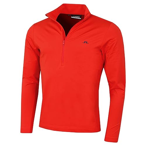 J. Lindeberg Herren Luke Pullover - Feuriges Rot - XL von J.Lindeberg