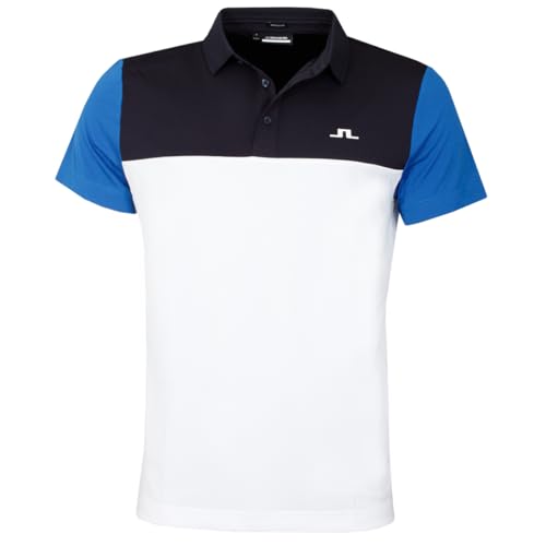 J.Lindeberg Herren Keenan Colourblock Golf-Poloshirt - Weiß - M von J. Lindeberg