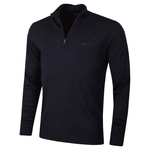 J.Lindeberg Herren-Pullover mit halbem Reißverschluss - Marine - M von J.Lindeberg