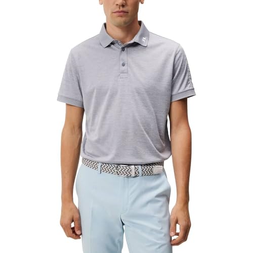 J.Lindeberg Herren schnell trocknendes Golf-Poloshirt - Grau - L von J.Lindeberg