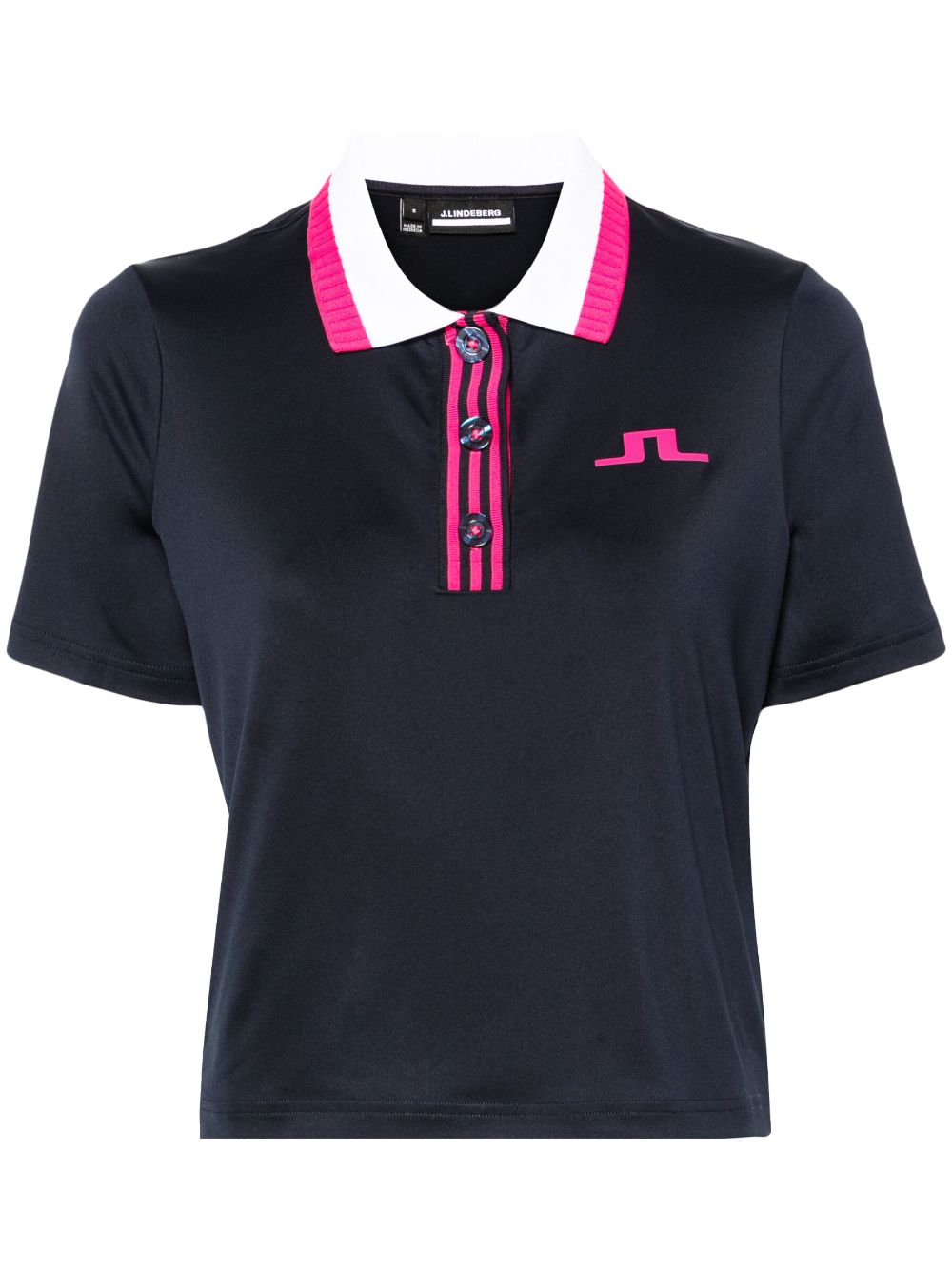 J.Lindeberg Lerato Cropped-Poloshirt - Blau von J.Lindeberg