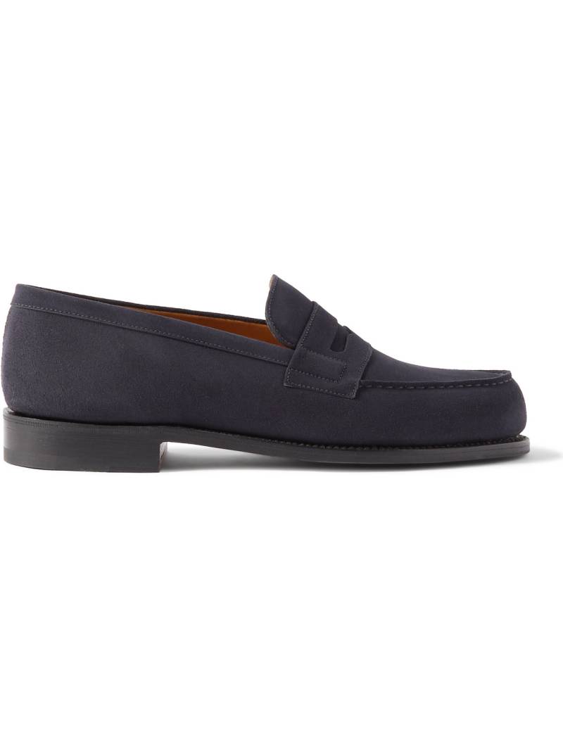 J.M. Weston - 180 Moccasin Suede Penny Loafers - Men - Blue - UK 10.5 von J.M. Weston