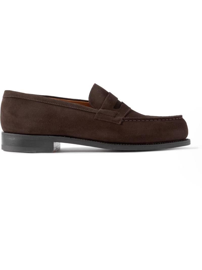 J.M. Weston - 180 Moccasin Suede Penny Loafers - Men - Brown - UK 9.5 von J.M. Weston