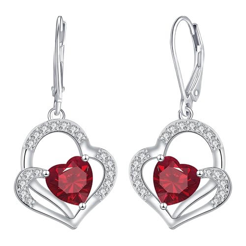 J.MOULING Ohrringe Herz Damen,925 Sterling Silber Hängend Ohrringe Herz Zirkonia Schmuck Geschenke für Damen Frauen Mutter Freundin Mama J.MOULING Ohrringe Herz Damen,925 Sterling Silber Hängend Ohrringe Herz Zirkonia Schmuck Geschenke für Damen Frauen Mutter Freundin Mama von J.MOULING